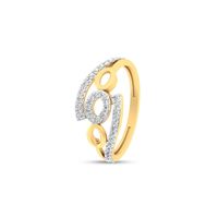 Ovate Diamond & Gold Ring-RRI01175, 18 kt, 12, si-gh