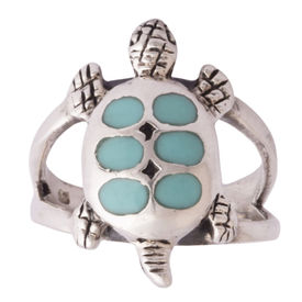 Green Dots Silver Unisex Ring-FRL184