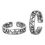 Frizzy Cutout Silver Toe Ring-TR377