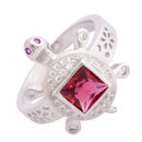 Red Stone Turtle Unisex Ring-FRL176, 24