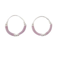 Lilac Silver Hoops-ER114