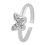 Sparkly Butterfly Zircon Silver Toe Rings-TR390