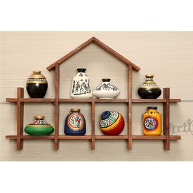 Wooden Sheesham Wall Decor Frame 7HS with out Pots, wooden, 16.5x10.5x2