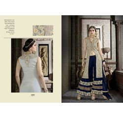 Hanin Collection Vol 3 Salwar Suit Semistitched Golden & Blue, golden & blue, silk