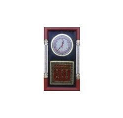 Aakriti Arts Handpainted Wall Clock with Dhokra and Warli work 18x10 G inch, black maroon, 18x10  g