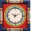 Aakriti Arts WALL CLOCK WITH GLASS, red blue, 10x10  g