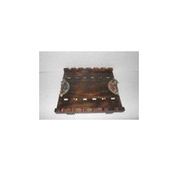 Aakriti Arts Wooden Tray Warli Work, antique finish, 13x12