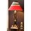 Aakriti Arts Handicraft Wooden Lamp 12 inch With Shade, wooden brown, 12  