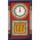 Aakriti Arts WALL CLOCK WITH GLASS, red blue, 18x10  g