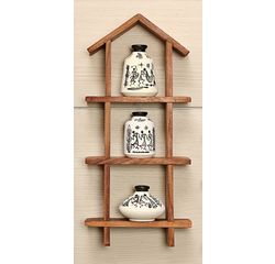 Wooden Sheesham Wall Decor Frame 3HS with out Pots, wooden, 13x6x2