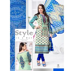 Kahira Collection Designer Salwar Suit Unstitched Blue, blue, cotton