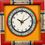 Aakriti Arts WALL CLOCK WITH GLASS, yellow red, 10x10  g