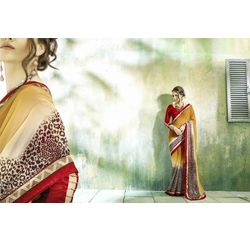 Mannat Collection Printed Georgette Sarees Mustard, mustard, georgette, printed