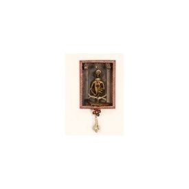 Aakriti Arts Handcrafted Baster Figure Hanging with Dhokra art Work 5x4 inch, wooden brown, 5x4 