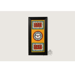 Aakriti Arts WALL CLOCK W/O GLASS, yellow black, 20x10 