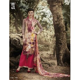 Ramp Collection Vol 4 Designer Salwar Suit Unstitched Beige & Red, beige & red, cambric