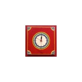Aakriti Arts WALL CLOCK W/O GLASS, red, 12x12 
