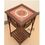 Aakriti Arts Corner Table Teak Wood with Dhokra Brass Work and Warli Art, wooden brown, 18 x18 x24  inch