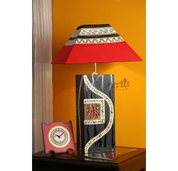 Handicraft Wooden Lamp 12 inch With Shade by Aakriti Arts, wooden brown, 12  