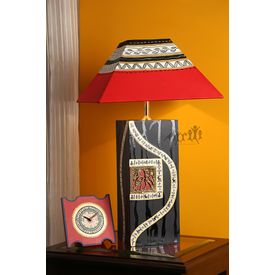 Handicraft Wooden Lamp 12 inch With Shade by Aakriti Arts, wooden brown, 12  