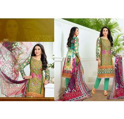 Essenza Digital Print with Embroidery - Salwar Suit Unstitched Sea Green, green, pashmina