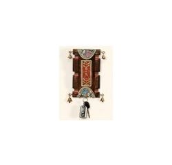 Aakriti Arts Handcrafted Key Hook Pannel with Dhokra Madhubani Work 9x5 inch, wooden brown, 9x5 