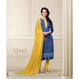 Nitya Collection Salwar Suit Unstitched Blue, blue, cotton