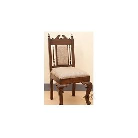 Aakriti Arts Sofa Chair Single Teak Wood with Dhokra Brass Work, beige, 19.5 x18 x39  inch