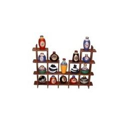 16 Hand Painted Warli Miniature Pots with Sheesham Wood Wall Decor Frame 16S, wooden, 20.5x13x2