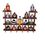 16 Hand Painted Warli Miniature Pots with Sheesham Wood Wall Decor Frame 16S, wooden, 20.5x13x2