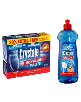 Crystale Rinse Aid And Tablets Combo Dishwashing Detergent (500)