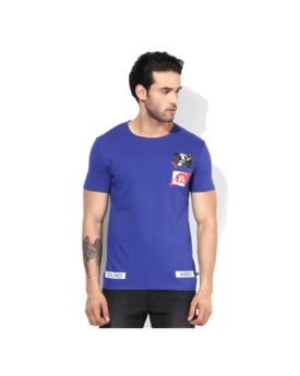 United Colors of Benetton Printed Round Neck T Shirt, s,  blue