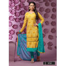Kmozi Latest New Designer Embroidery Work Dress Material, yellow
