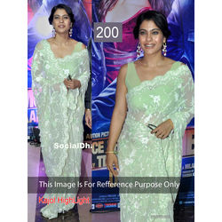 Kmozi Kajal Highlight Bollywood Replica Saree, light green