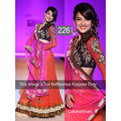 Kmozi Bollywood Gauharkhan Designer Lehenga Choli, pink and orange