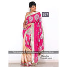 Kmozi Mira Twinkal Rani Designer Saree, pink and light orange