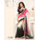 Kmozi Georgette Saree, pink and black
