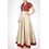 Kmozi Velvet Anarkali Suit (Semi-Stitched), red and cream