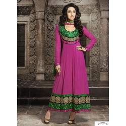 Kmozi Karishma Kapoor Long Embroide Anarkali Suit, pink