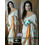 Kmozi Kajol Rainbow Fancy Designer Saree, white