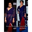Kmozi Bollywood Kajol Designer Saree, blue and red