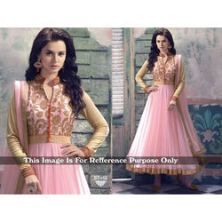 Kmozi Color Fancy Designer Anarkali Suit, light pink