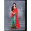 Kmozi New Arrival Designer Saree, red and green and blue
