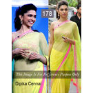 Kmozi Bollywood Replica Dipika Chennai Express Saree, light yellow