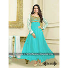 Kmozi Light Embrodaried Designer Anarkali Suit, light blue