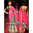 Kmozi Queen Designer Saree, pink and gray