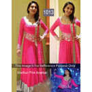 Kmozi Madhuri Dixit Style Heavy Embroidery Work Floor Length Anarkali Suit, pink