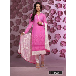 Kmozi Mind Blowing Designer Cotton Dress Material, pink