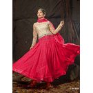 Kmozi New Arrival Russell Net Long Anarkali Suit, red