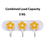 HOKIPO Floral Pattern Self Adhesive Plastic Hooks 3 - Pronged Hook Rail (Yellow, White Pack of 1)